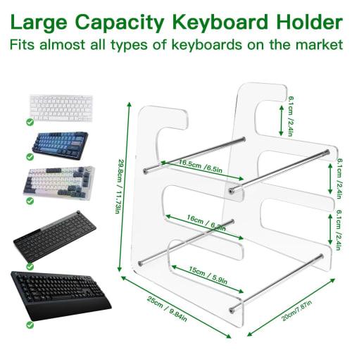 3-Tier Keyboard Stand, Acrylic Keyboard Organizer | Acrylic Storage Rack Display Stand Holder - Mechanical Computer Test Board Stand, Display Stand Ho