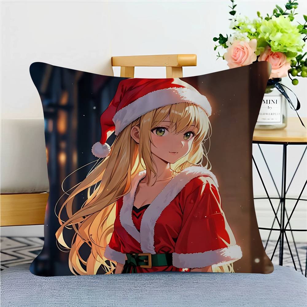Christmas Anime Girls Pillowcases Home Bedding Decorative Pillow Cover Wedding Super Soft Pillow Case