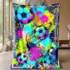 Soccer Ball Splash Art 7 Theme blanket Lightweight Warm Flannel Blanket Decorative Throw Blanket for Home Decoration