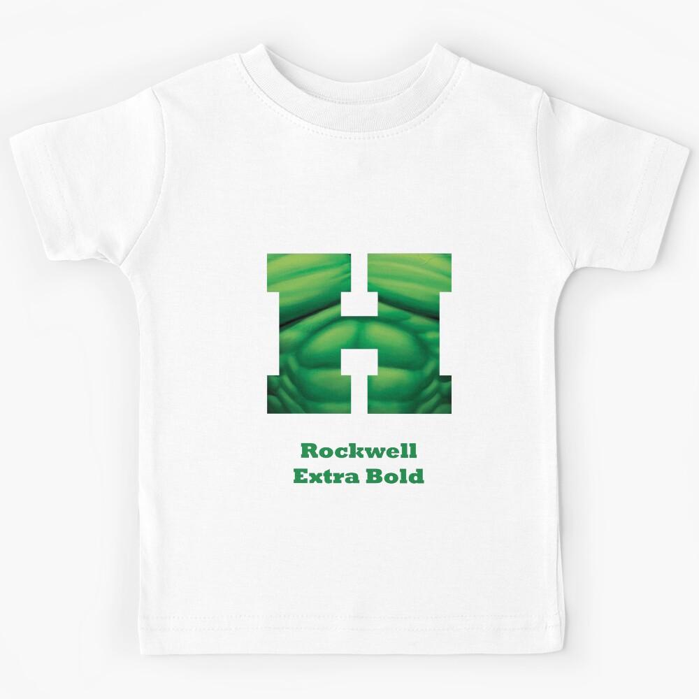 Rockwell Extra Bold Font Iconic Charactography - H Kids T-Shirt 120