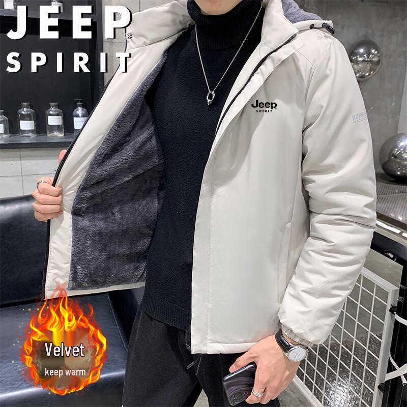 JEEP SPIRIT Men's Casual Fleece-Lined Warm Winter Jacket
