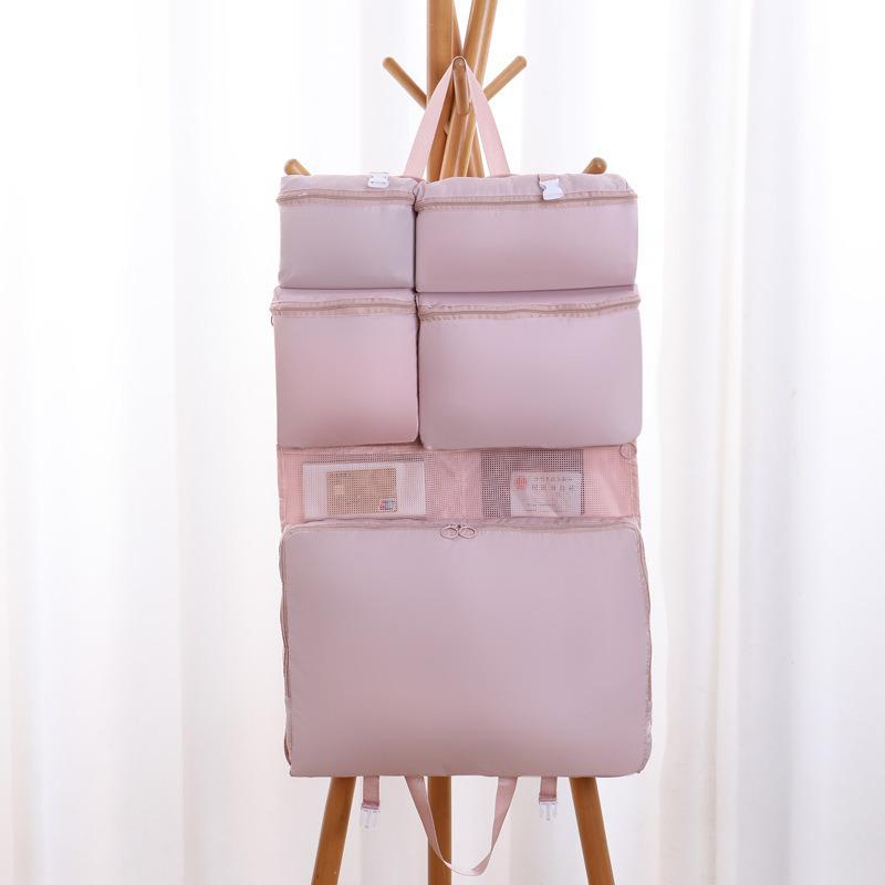 

Набор органайзеров для путешествий из семи предметов: Портативные сумки для хранения нижнего белья и одежды розовый