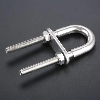 1Pcs Bow Stern Marine U-bolt Screw Pads 304 Stainless Steel Boat Hardware Metal with Nut Eye Rope Rigging Yacht Accessories