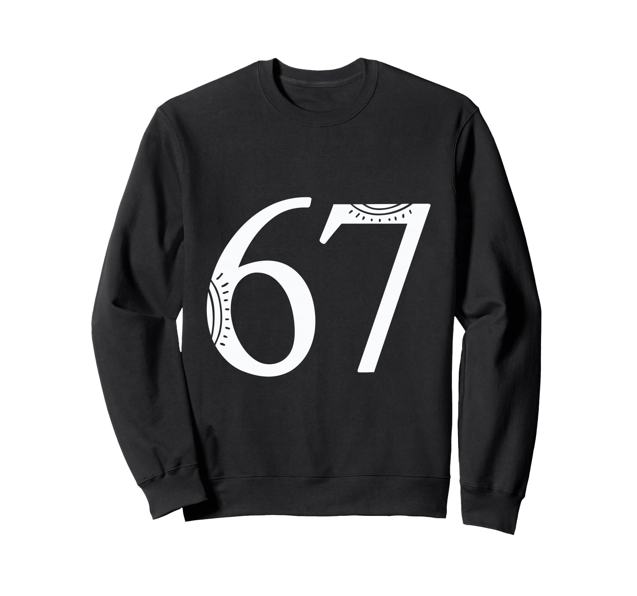 67 Бохо Солнце Минималистичный Лайн-арт Дизайн с Цифрой Толстовка чёрный