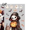Waterproof Pumpkin Ghost Murals 4Pcs Halloween Cartoon Window Clings Scarecrow Stickers Home Beautification Supplies Removable Decals for Storefront