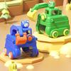Food Grade Water Container Excavator Cartoon Water Bottle with Adjustable Strap Leak-proof Top Straw Cup for Kids Fun for School
