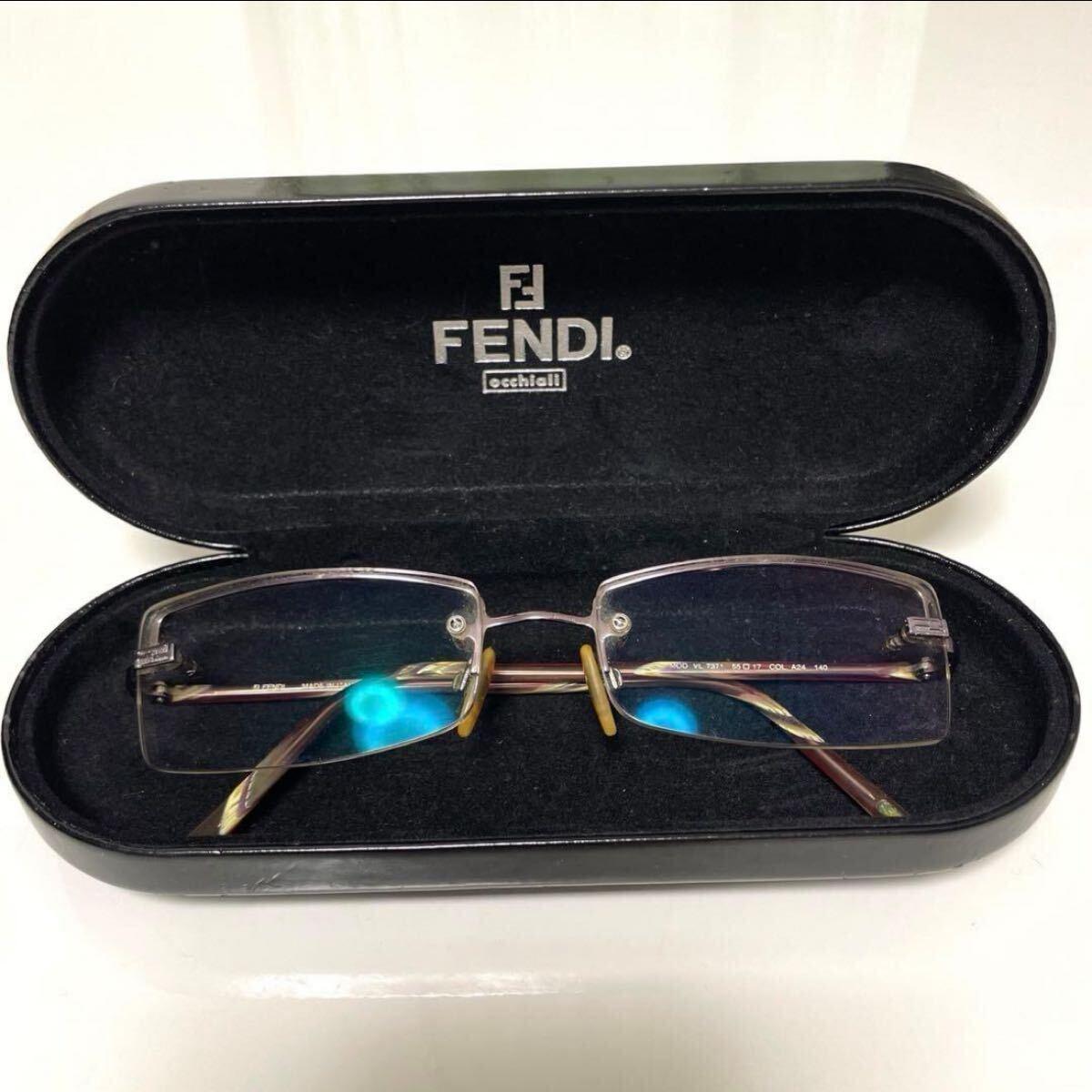 Used FENDI glasses with case glasses FENDI prescription frame pink with case sunglasses lenses purple pink