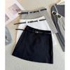 Women's High Waist Pencil Skirt Slim Fit Korean Leisure Mini Skirt Solid Color Zipper Split Skirt