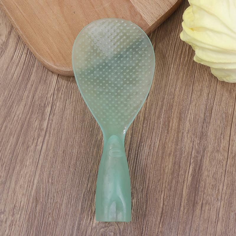 

1 шт., стоячая ложка для риса с антипригарным покрытием, материал ПК, бытовой электрический совок для приготовления риса, лопатка для риса, кухонные инструменты, аксессуары зелёный