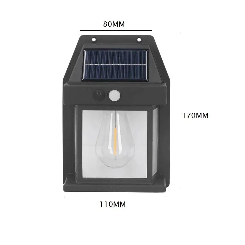 

Solar Wall Lamp Motion Sensor Outdoor Patio Lighting with 3Modes Waterproof Retro Garden Light forCourtyard Street Outside Decor