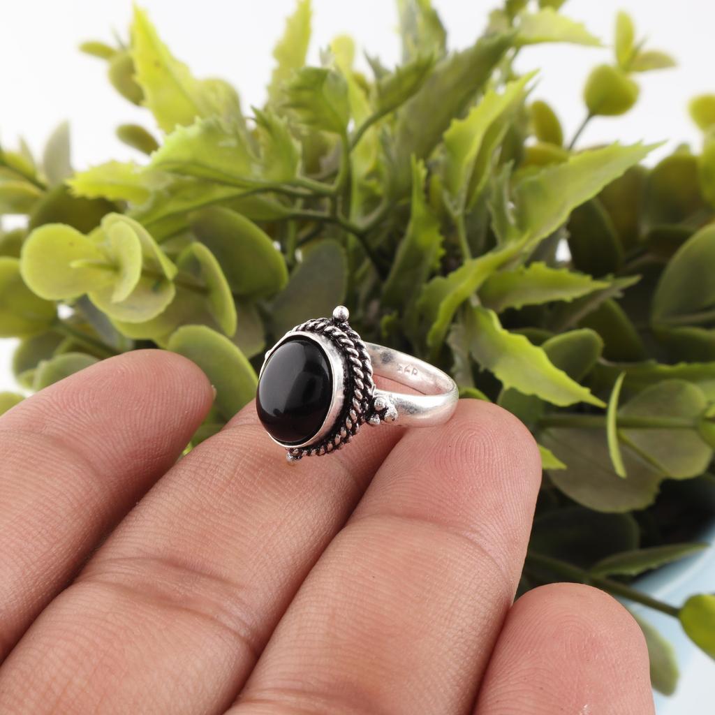 Schwarzer Turmalin Ring Edelsteinschmuck, 925 massiver Sterlingsilberring, Handgefertigter erstaunlicher Ringschmuck Geschenk für sie