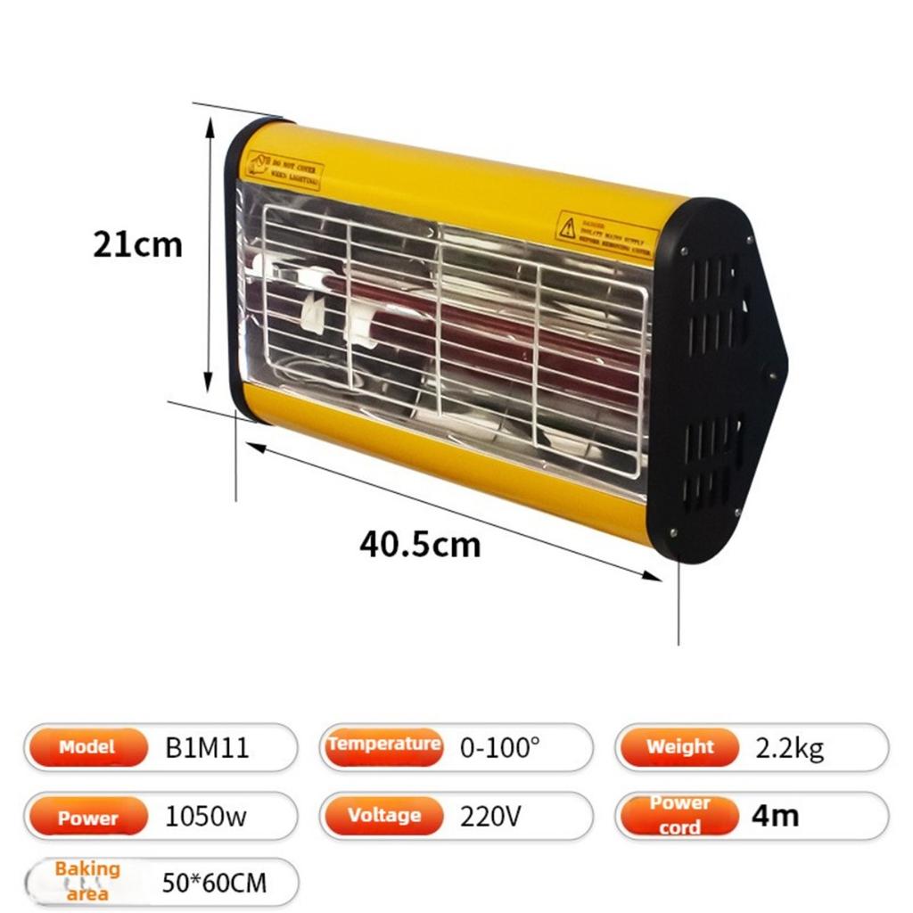 Infrared Paint Curing Lamp 1050W Shortwave Infrared Heating Lamp with Timer for Car Body Repair Paint Curing Systems Paint Dryer