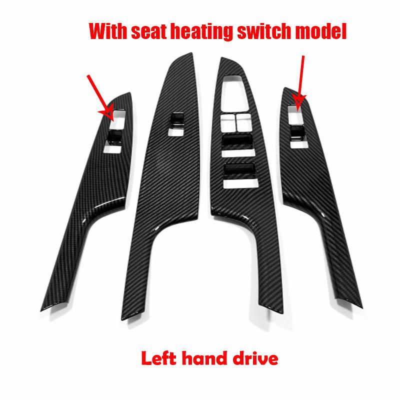 LHD RHD For For Hyundai Tucson 2015- ABS carbonfiber window rise switch cover glass control panle cover interior accessories