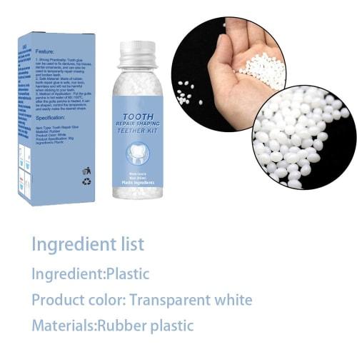 Tooth Repair Kit, Filling Repair Kit Dental, 30ml Dental Adhesive for Tooth Repair, Tooth Replacement Kit for Missing Teeth Broken Tooth Filler (3+1pc