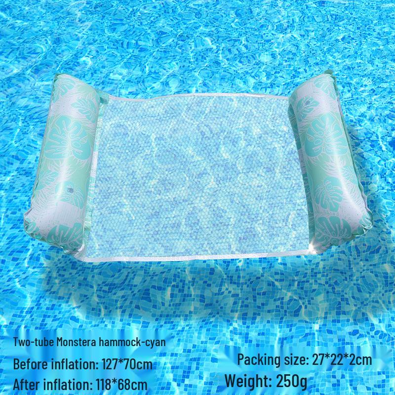 Tumbona Flotante Inflable Plegable Transfronteriza con Respaldo y Malla