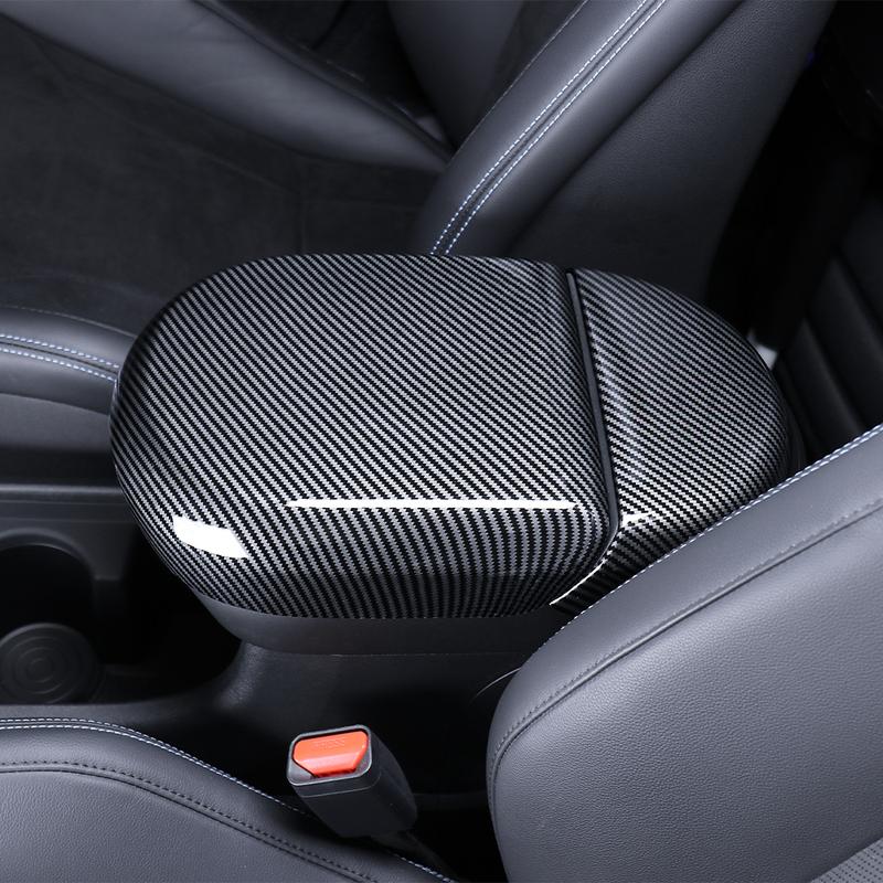 Carbon Fiber Style Central Armrest Pad ABS Decoration Cap Cover For Hyundai IONIQ 5 N 2024 LHD RHD Accessories