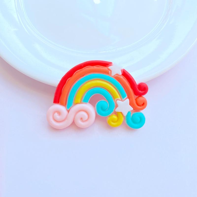 8Pcs New Mini Cute Rainbow Flat back Resin Cabochons Scrapbooking DIY Jewelry Craft Decoration Accessorie