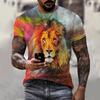 3D Digital Printing T-Shirt Teen Men's Short Sleeve Top Versatile Breathable