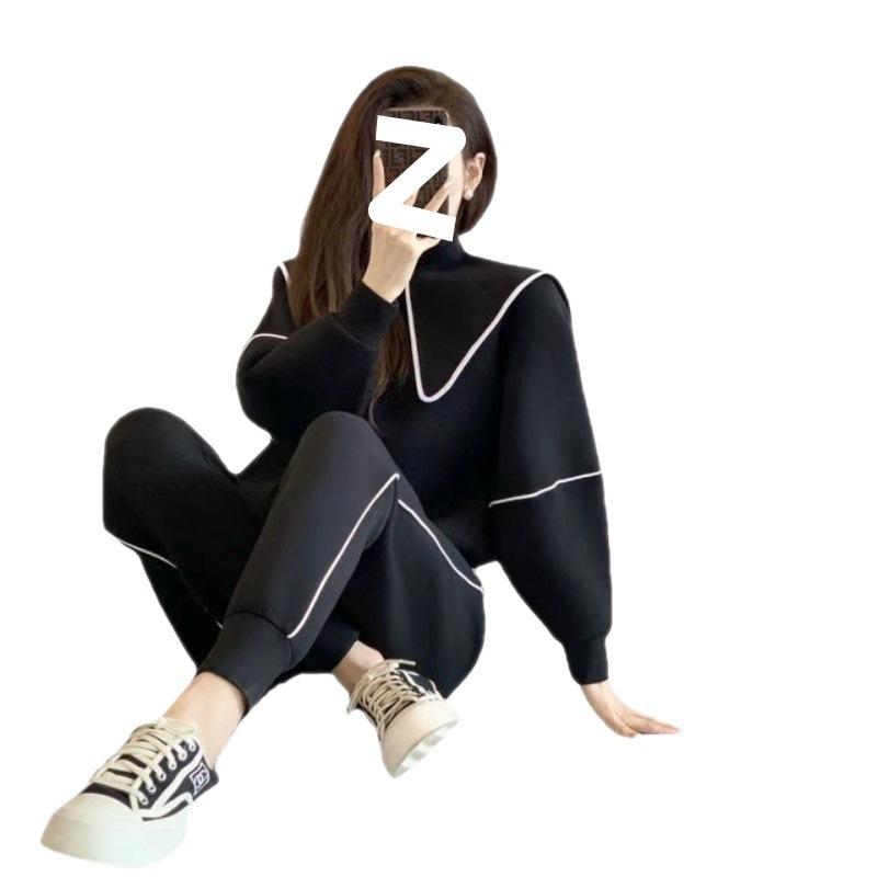 Sports Suit Women's Spring and Autumn Fashion Loose Large Size Street Style Sweatshirt Casual Two-piece Set