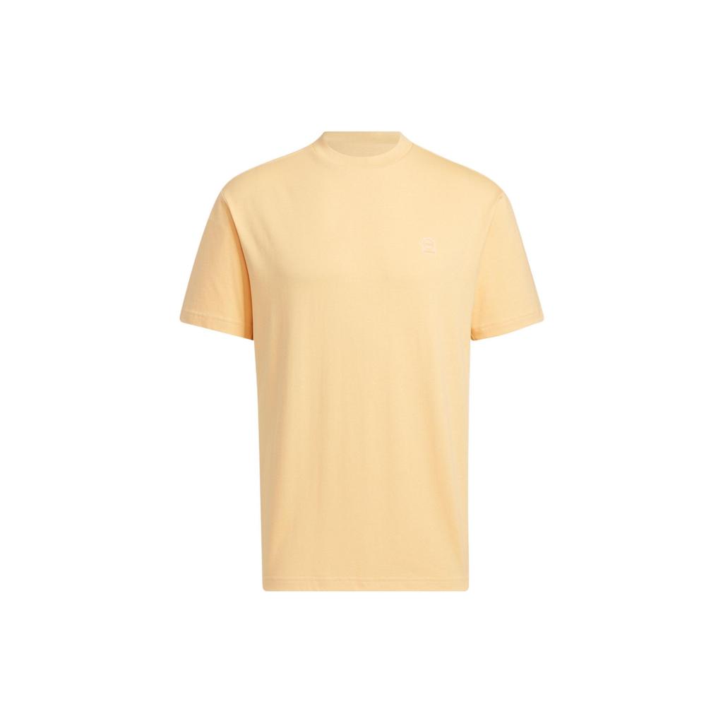 Adidas Neo Solid Color Crew Neck Sports T-Shirt Unisex Tops Amber-Yellow HS6818
