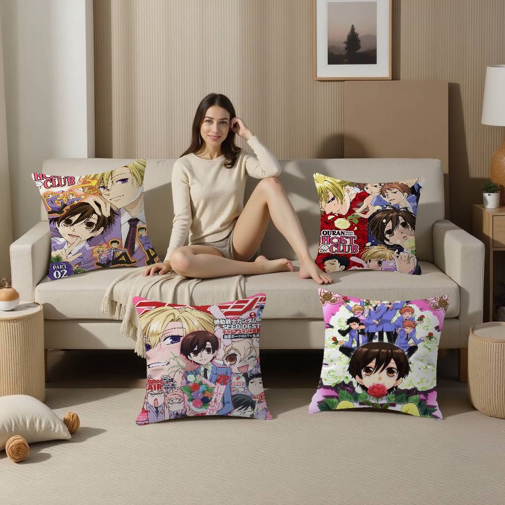 Anime Ouran High School Host Club Maple Design Cushion Cover Happy Autumn Harvest decor Holiday Decorati Pillow Cover