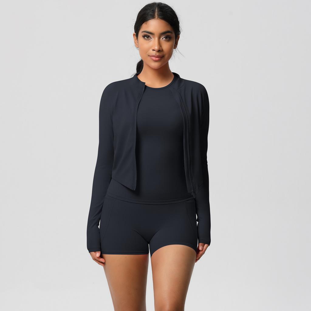 New Cloud Sensing Quick Drying Tight Pocket Shorts Three Piece Set Pilates Yoga Running Fitness Set For Women