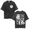 2026 Anime Jojo Bizarre Adventure STEEL BALL RUN Vintage Säuregewaschenes T-Shirt Herren Damen Baumwolle Lässig Kurze Ärmel T-Shirt Streetwear Lockeres Tee Top