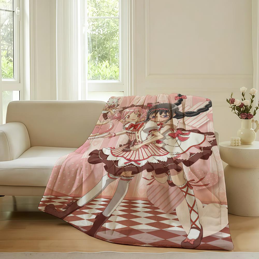 Anime Puella Magi Madoka Magica Blanket For Sofa Office Bed Plane Travel Sleep Read Relax Camping Soft And Warm
