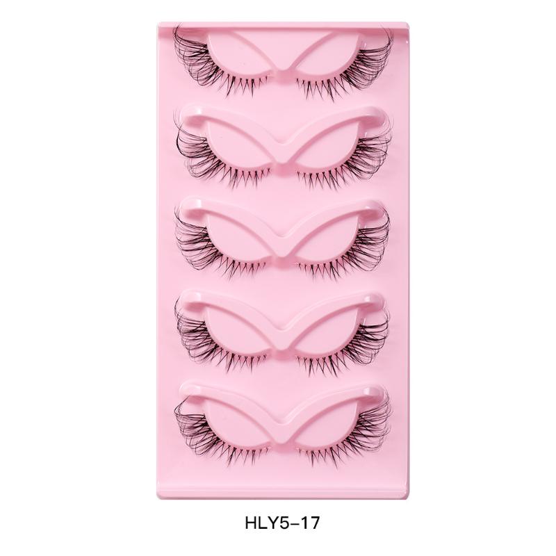 5 Pairs Fox Eye False Eyelashes Eye End Lengthening Long Curling Thick Fluffy All-Match Comfortable Fake False Eyelashes