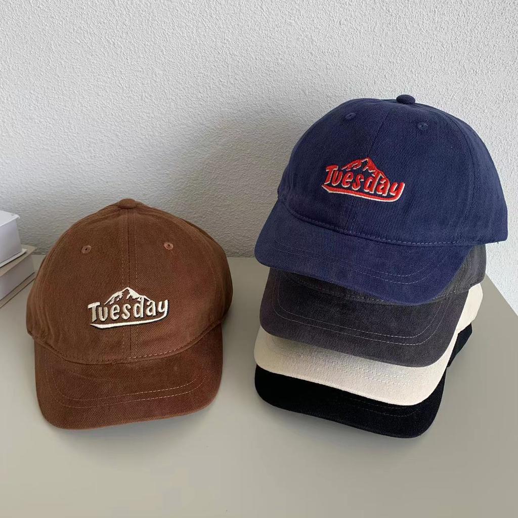 American Letter Embroidered Short Brim Baseball Cap Men Ami Kaji Retro Casual Sun Hat Women Street Versatile Hat