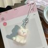 Decorative Pendant Flocking Puppy Shape Keychain Bag Charm with Lanyard Mobile Phone Bag Hanging Ornament