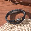 Ethnic Style Woven Bracelet Stainless Steel Bracelet Men's Multi-layer Woven Leather Cord Buckle Bracelet Wholesale