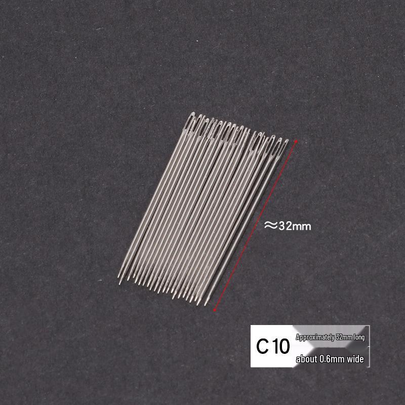 Ac Big Eye C pentru Cusut Manual - Ac de Oțel de Uz Casnic pentru Haine și Broderie, cu Tub pentru Ac