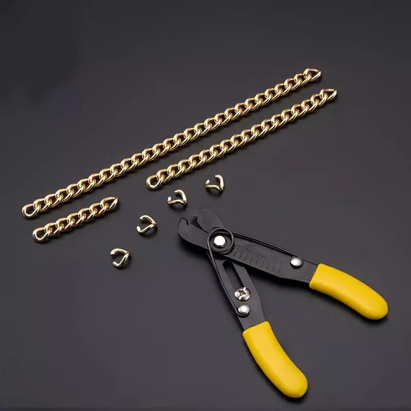 Jewelry Chain Clamp Pliers - Riveting Tool, DIY Chain Cutter & Opener, Adjustable Toothless Pliers for Jewelry Making