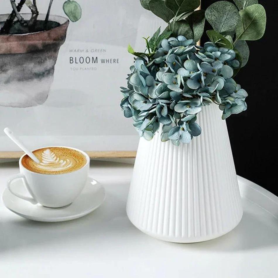 Plastic Vase Flower Arrangement Hydroponic Plant Porcelain Home Nordic Decoration Living Room European Style Decor Accessories