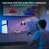 Hub USB a 6 porte con luce RGB Plug-and-Play Trasferimento dati Facile da usare Hub di espansione USB per PS 5 Pro/per PS5 Slim