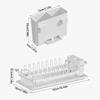 Extendable Kitchen Dish Rack with Plate Separators, Wine Glass Rail, Cutlery Cup, and Removable Water Tray