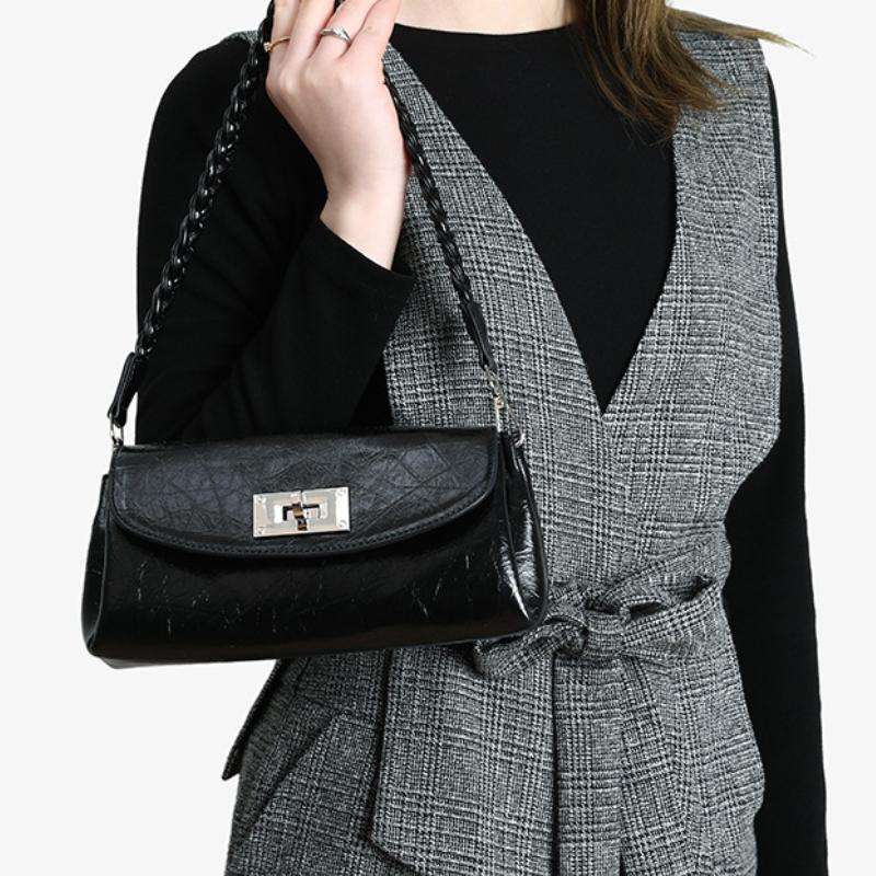 Geantă de umăr Bost cu față de pernă, geantă de sub braț pentru femei, geantă crossbody la modă și simplă, geantă high-end tip baghetă franceză