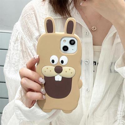 Roztomilý kreslený čierny 3D obal pre iphoen 14 Plus 13 12 11 Pro XS Max XR X SE 20 6S 6 7 8 Plus luxusný mäkký silikónový kryt na telefón pre deti
