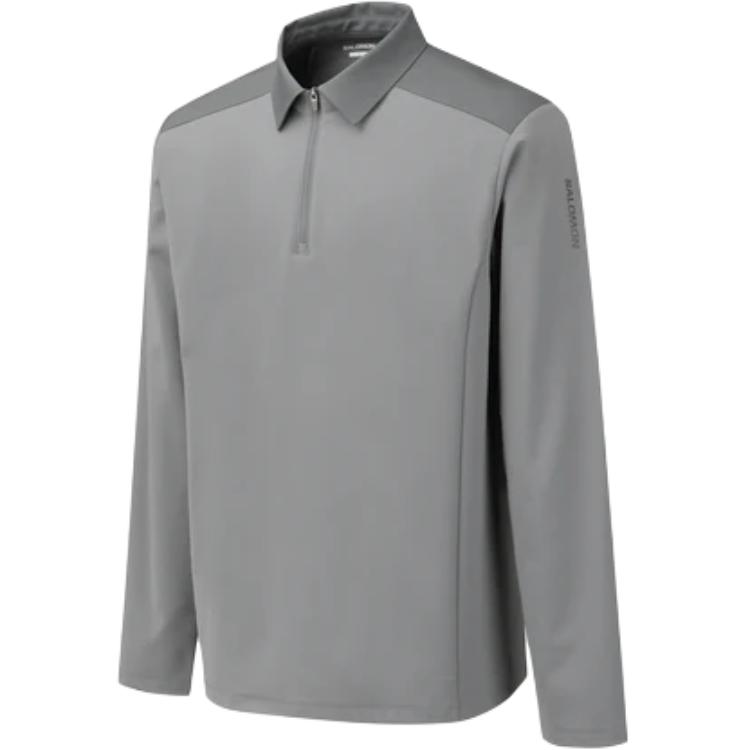 Salomon Letter Splicing Long Sleeve Loose Polo Shirt Men tops C30017