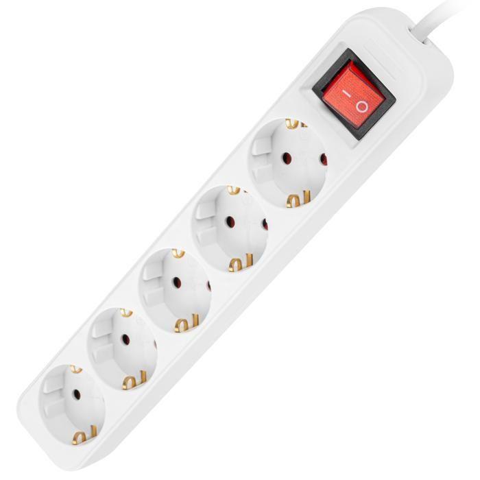 Steckdosenleiste 5 Schuko-Steckdosen Lanberg 2500 W 1,5 m Weiß - - - Lanberg