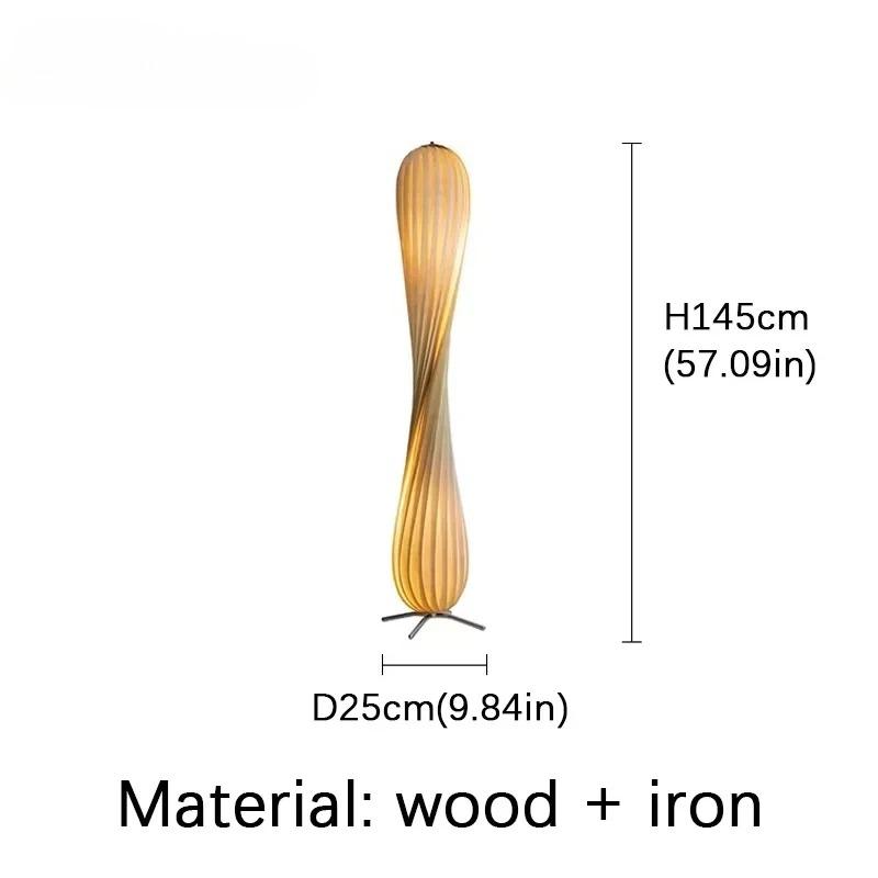 Wabi Sabi Tall Wood Floor Lamp Retro Japanese Grass Skirt Light Living Room Bedroom Designer Simple Sofa Corner Standing Lamp