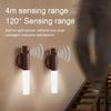 Wood Wall Lamp Kitchen Cabinet Lamp Creative Smart Automatic PIR Motion Sensor LED Charger Magnetic Night Light with Magnetism