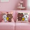 popular cartoon brand LINE friends Cushion Cover Soft & Easy-Wash Pillow Case – Versatile for Couch, Bed, Travel and Office