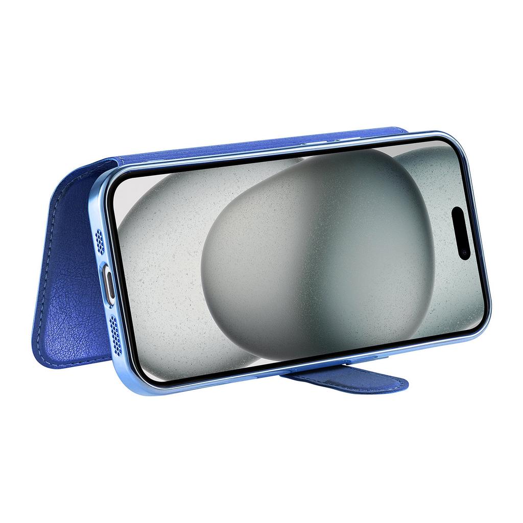 For iPhone 15 Plus Case Compatible with MagSafe Detachable Leather Phone Cover with Lens Film