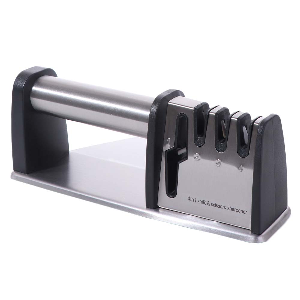 Professional Kitchen Sharpening Stone Manual Whetstone Kitchen Gadgets 4 In 1 Sharpener Restaurant