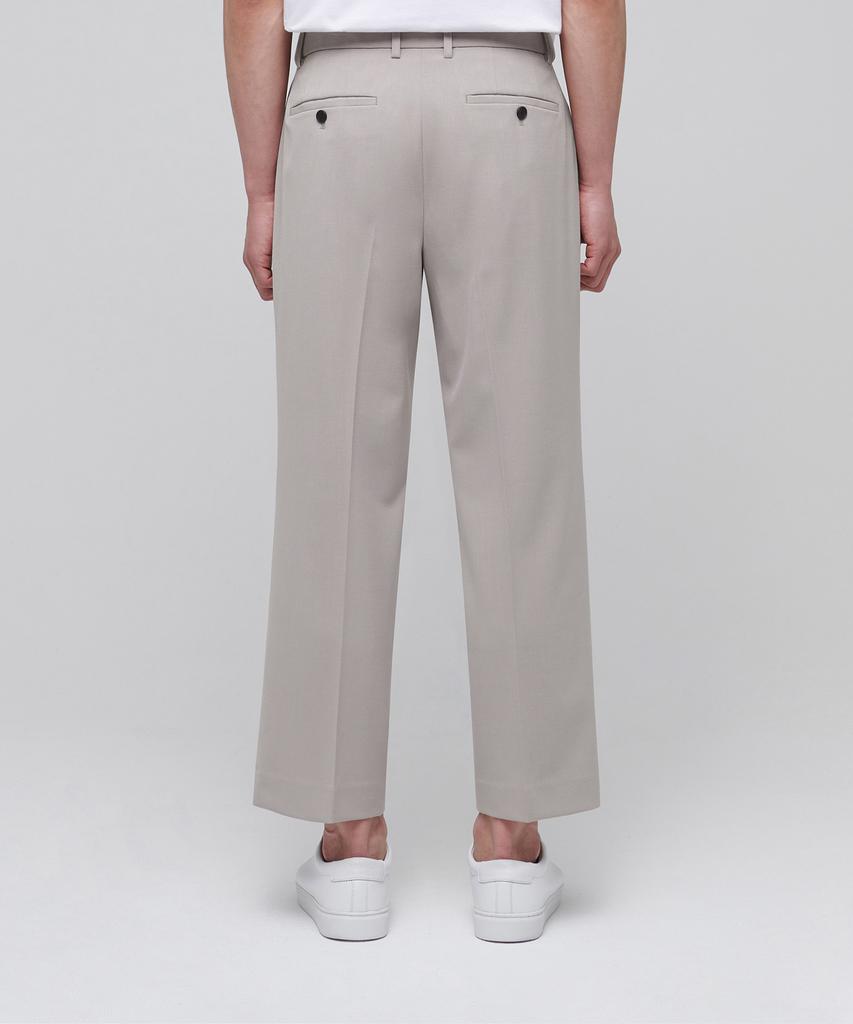 Musinsa Standard Lightweight Wide Hidden Banding Crop Slacks [Light Beige]