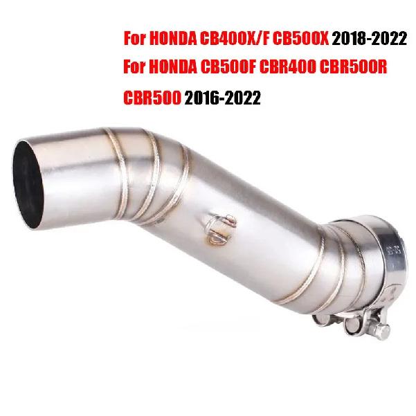 Motorcycle Exhaust Escape Modify Mid Link Pipe For Honda CBR500 CBR500R CB500F CB500X CB400 CBR400 CB400X CB400F 2016 - 2022