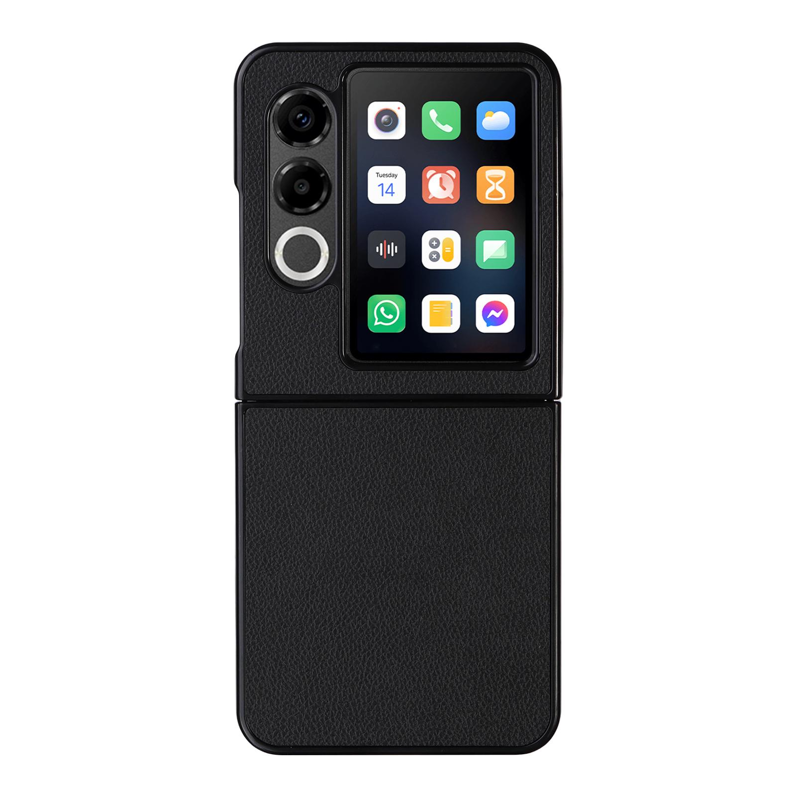 

For ZTE nubia Flip2 5G Case Litchi Texture Leather+Hard PC Phone Cover White