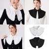 Women's Elegant Turn Down False Collar with Ruffled Trim Decorative Shawl Wrap Scarf Capelet for Dresses Blouse Top